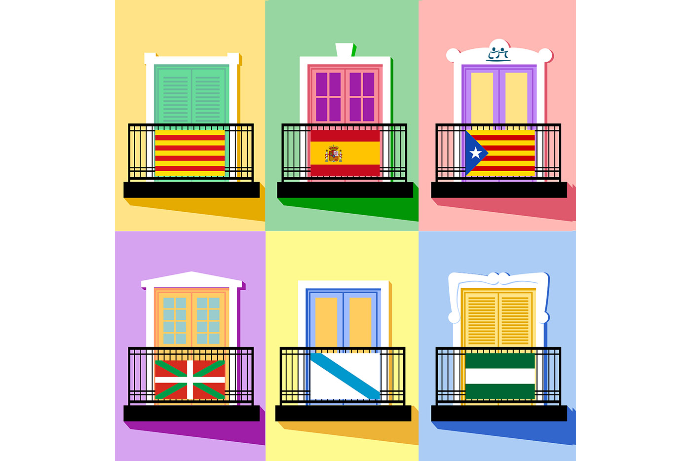 Las banderas de España ya amarillean en los balcones. Así que Madrid y  Oviedo están enviando nuevas a sus vecinos